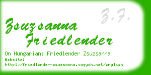 zsuzsanna friedlender business card